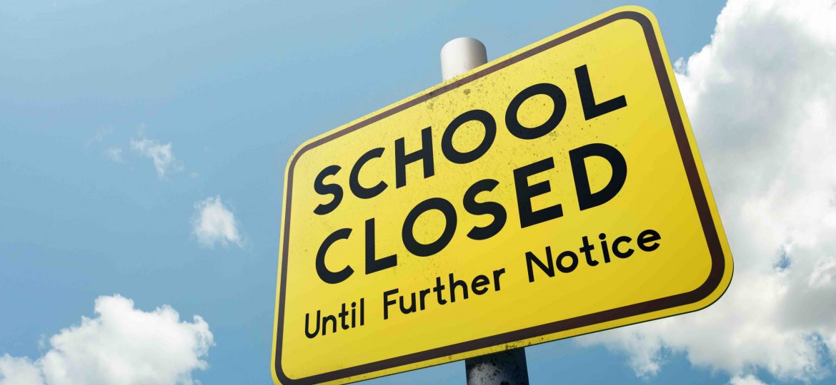 An illustration of school closure, as took place in Woodland, California schools in March 2020.